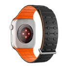 For Apple Watch 46mm / 49mm / 45mm / 44mm AW-AP  Dual Color Magnetic Silicone Watch Band(Black Orange) - 2
