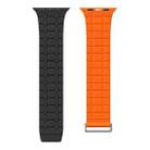 For Apple Watch 46mm / 49mm / 45mm / 44mm AW-AP  Dual Color Magnetic Silicone Watch Band(Black Orange) - 3