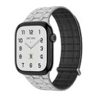 For Apple Watch 46mm / 49mm / 45mm / 44mm AW-AP  Dual Color Magnetic Silicone Watch Band(Light Gray Black) - 1