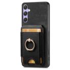 For Samsung Galaxy S24 Ultra 5G Retro Splitable Magnetic Stand Card Bag Leather Phone Case(Black) - 2