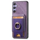 For Samsung Galaxy S24 Ultra 5G Retro Splitable Magnetic Stand Card Bag Leather Phone Case(Purple) - 2