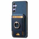 For Samsung Galaxy S24+ 5G Retro Splitable Magnetic Stand Card Bag Leather Phone Case(Blue) - 2