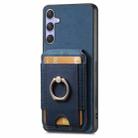 For Samsung Galaxy S24 5G Retro Splitable Magnetic Stand Card Bag Leather Phone Case(Blue) - 2