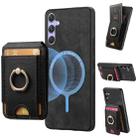 For Samsung Galaxy M14 Retro Splitable Magnetic Stand Card Bag Leather Phone Case(Black) - 1