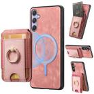 For Samsung Galaxy A54 5G Retro Splitable Magnetic Stand Card Bag Leather Phone Case(Pink) - 1