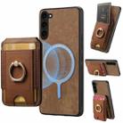 For Samsung Galaxy S23 5G Retro Splitable Magnetic Stand Card Bag Leather Phone Case(Brown) - 1