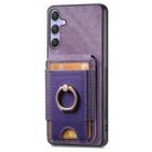 For Samsung Galaxy S23 5G Retro Splitable Magnetic Stand Card Bag Leather Phone Case(Purple) - 2