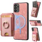 For Samsung Galaxy A33  5G Retro Splitable Magnetic Stand Card Bag Leather Phone Case(Pink) - 1