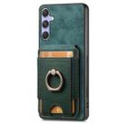 For Samsung Galaxy S22 Ultra 5G Retro Splitable Magnetic Stand Card Bag Leather Phone Case(Green) - 2
