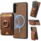 For Samsung Galaxy S22+ 5G Retro Splitable Magnetic Stand Card Bag Leather Phone Case(Brown) - 1