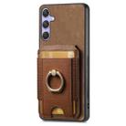 For Samsung Galaxy S22+ 5G Retro Splitable Magnetic Stand Card Bag Leather Phone Case(Brown) - 2