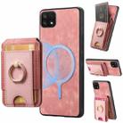 For Samsung Galaxy A22 5G Retro Splitable Magnetic Stand Card Bag Leather Phone Case(Pink) - 1