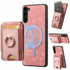 For Samsung Galaxy S21 FE 5G Retro Splitable Magnetic Stand Card Bag Leather Phone Case(Pink) - 1