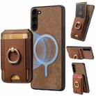 For Samsung Galaxy S21 5G Retro Splitable Magnetic Stand Card Bag Leather Phone Case(Brown) - 1