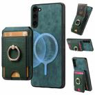 For Samsung Galaxy S21+ 5G Retro Splitable Magnetic Stand Card Bag Leather Phone Case(Green) - 1