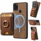 For Samsung Galaxy A21s Retro Splitable Magnetic Stand Card Bag Leather Phone Case(Brown) - 1