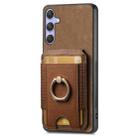 For Samsung Galaxy A21s Retro Splitable Magnetic Stand Card Bag Leather Phone Case(Brown) - 2