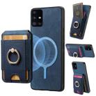 For Samsung Galaxy A71 Retro Splitable Magnetic Stand Card Bag Leather Phone Case(Blue) - 1
