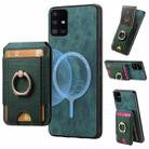 For Samsung Galaxy A71 Retro Splitable Magnetic Stand Card Bag Leather Phone Case(Green) - 1