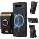 For Samsung Galaxy S10 Retro Splitable Magnetic Stand Card Bag Leather Phone Case(Black) - 1