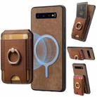 For Samsung Galaxy S10 Retro Splitable Magnetic Stand Card Bag Leather Phone Case(Brown) - 1