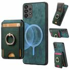 For Samsung Galaxy A23 Retro Splitable Magnetic Stand Card Bag Leather Phone Case(Green) - 1