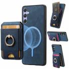 For Samsung Galaxy A14 4G/5G Retro Splitable Magnetic Stand Card Bag Leather Phone Case(Blue) - 1