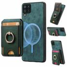 For Samsung Galaxy A12 5G Retro Splitable Magnetic Stand Card Bag Leather Phone Case(Green) - 1