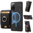 For Samsung Galaxy S20 FE Retro Splitable Magnetic Stand Card Bag Leather Phone Case(Black) - 1