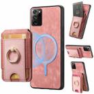 For Samsung Galaxy Note20 Ultra Retro Splitable Magnetic Stand Card Bag Leather Phone Case(Pink) - 1