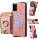 For Samsung Galaxy Note20 Retro Splitable Magnetic Stand Card Bag Leather Phone Case(Pink) - 1