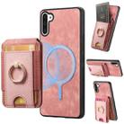 For Samsung Galaxy Note10 Retro Splitable Magnetic Stand Card Bag Leather Phone Case(Pink) - 1
