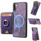 For Samsung Galaxy Note10 Retro Splitable Magnetic Stand Card Bag Leather Phone Case(Purple) - 1