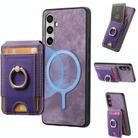 For Samsung Galaxy A56 5G Retro Splitable Magnetic Stand Card Bag Leather Phone Case(Purple) - 1