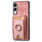 For Samsung Galaxy S25 Edge 5G Retro Splitable Magnetic Stand Card Bag Leather Phone Case(Pink) - 2