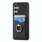 For Samsung Galaxy A36 Carbon Fiber Card Wallet Ring Phone Case(Black) - 2