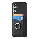 For Samsung Galaxy A56 5G Carbon Fiber Card Wallet Ring Phone Case(Black) - 2