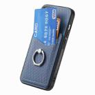For Samsung Galaxy S25 Edge 5G Carbon Fiber Card Wallet Ring Phone Case(Blue) - 3