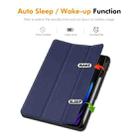 For Xiaomi Pad 7 / 7 Pro 11.2 ENKAY Tri-fold Custer Texture TPU Leather Smart Tablet Case with Pen Slot(Dark Green) - 2