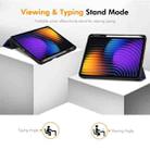 For Xiaomi Pad 7 / 7 Pro 11.2 ENKAY Tri-fold Custer Texture TPU Leather Smart Tablet Case with Pen Slot(Grey) - 3
