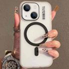 For iPhone 15 Plus Crystal Skin Feel MagSafe TPU Phone Case(Black) - 1