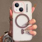For iPhone 15 Plus Crystal Skin Feel MagSafe TPU Phone Case(Pink) - 1