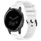 For Garmin Watch 22mm Dotted Black Buckle Silicone Watch Band(White) - 1