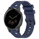 For Garmin Watch 22mm Dotted Black Buckle Silicone Watch Band(Navy Blue) - 1