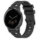 For Garmin Watch 22mm Dotted Black Buckle Silicone Watch Band(Black) - 1