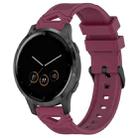 For Garmin Watch 22mm Dotted Black Buckle Silicone Watch Band(Wine Red) - 1