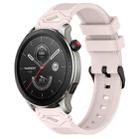 For Amazfit Watch 22mm Dotted Black Buckle Silicone Watch Band(Pink) - 1