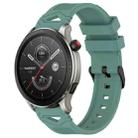 For Amazfit Watch 22mm Dotted Black Buckle Silicone Watch Band(Olive Green) - 1