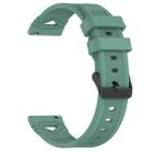 For Amazfit Watch 22mm Dotted Black Buckle Silicone Watch Band(Olive Green) - 2