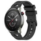 For Amazfit Watch 22mm Dotted Black Buckle Silicone Watch Band(Black) - 1